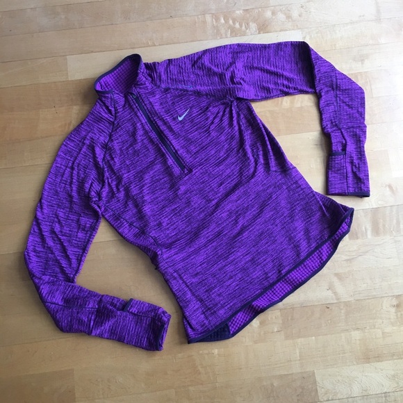 SOLD! Nike Dri-Fit Quarter Zip Pullover, Thumbholes, Purple, Magenta, Black, S - Picture 17 of 17